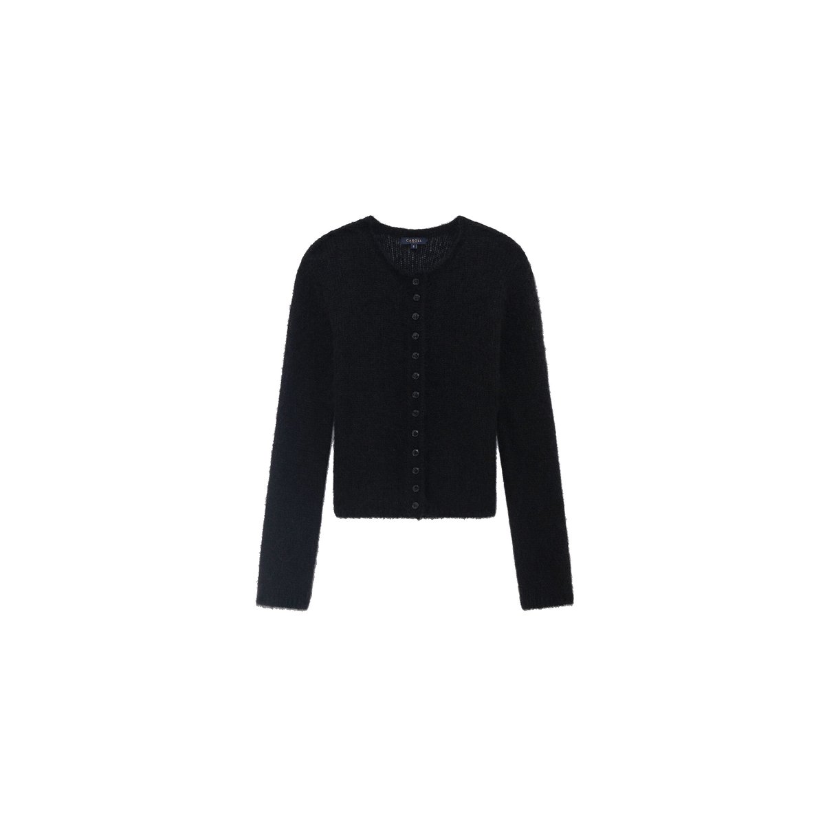 Gilet droit col rond MVANILLE noir, CAROLL