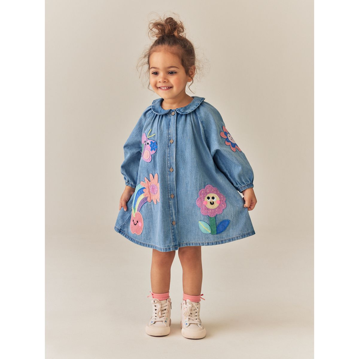 Robe en denim à manches longues bleu, NEXT