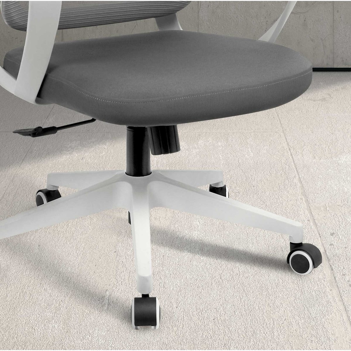 Chaise de bureau, LEAH gris-blanc, HISPANOHOGAR