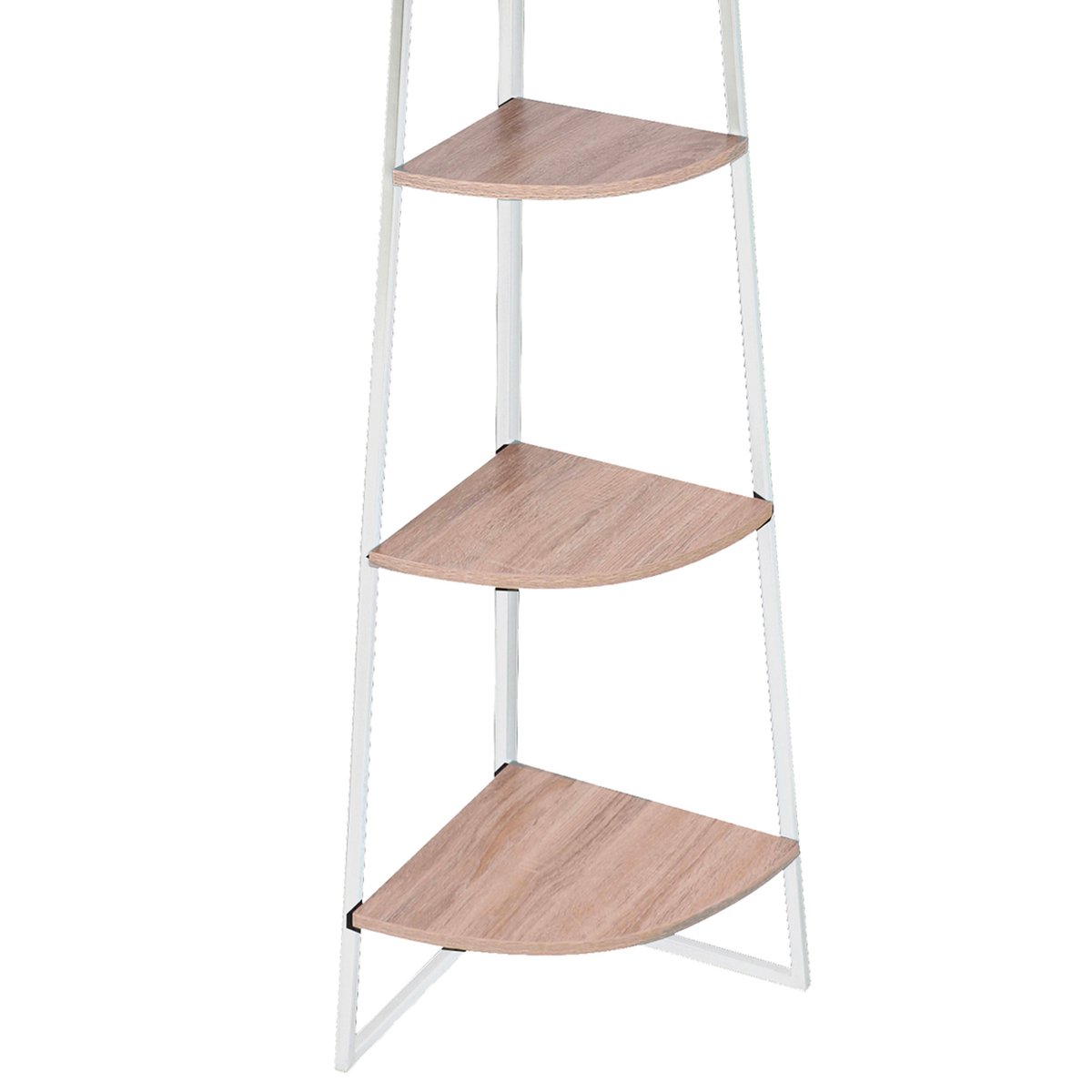 Étagère d'angle en bois et métal blanc 5 étages 36x36x180cm blanc, WADIGA