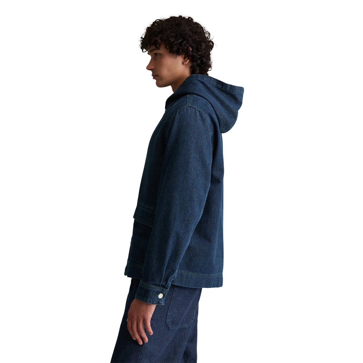 Veste en jean à capuche regular en denim avec des fibres d'ortie européennes bleu foncé, MARC O’POLO DENIM