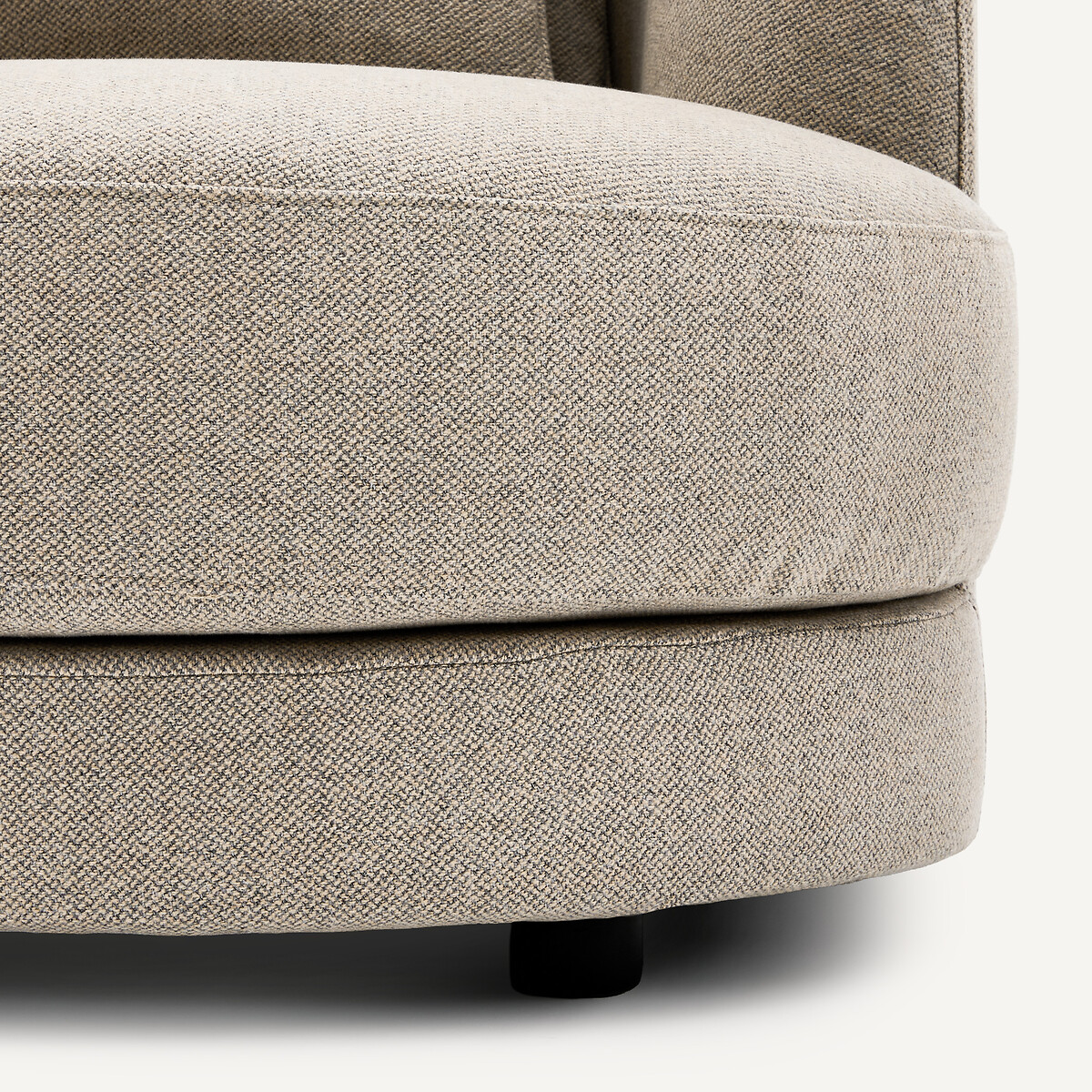 Rechtes, abgerundetes, modulares Halbsofa aus Tweed, TIBERIO natur/hellgrau, AM.PM