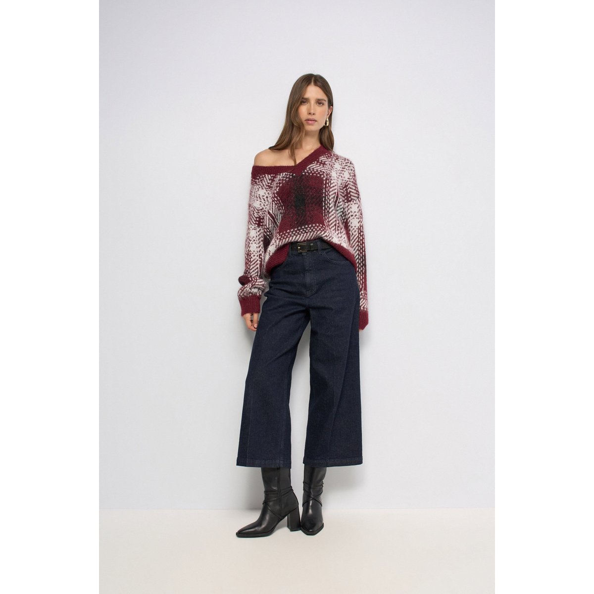 PULL EN MAILLE AVEC LAINE rouge, SALSA JEANS