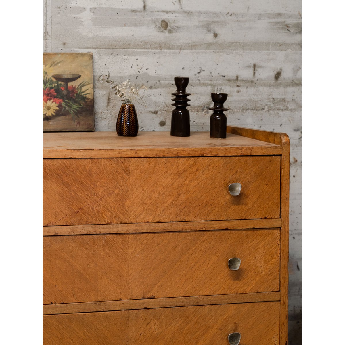 Commode en bois Olga N°458 - Bon état bois clair, DEBONGOUT