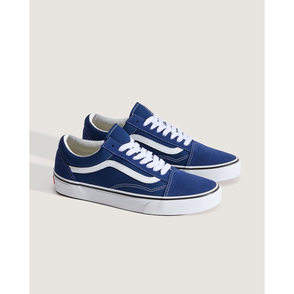 Baskets en cuir OLD SKOOL bleu marine, VANS