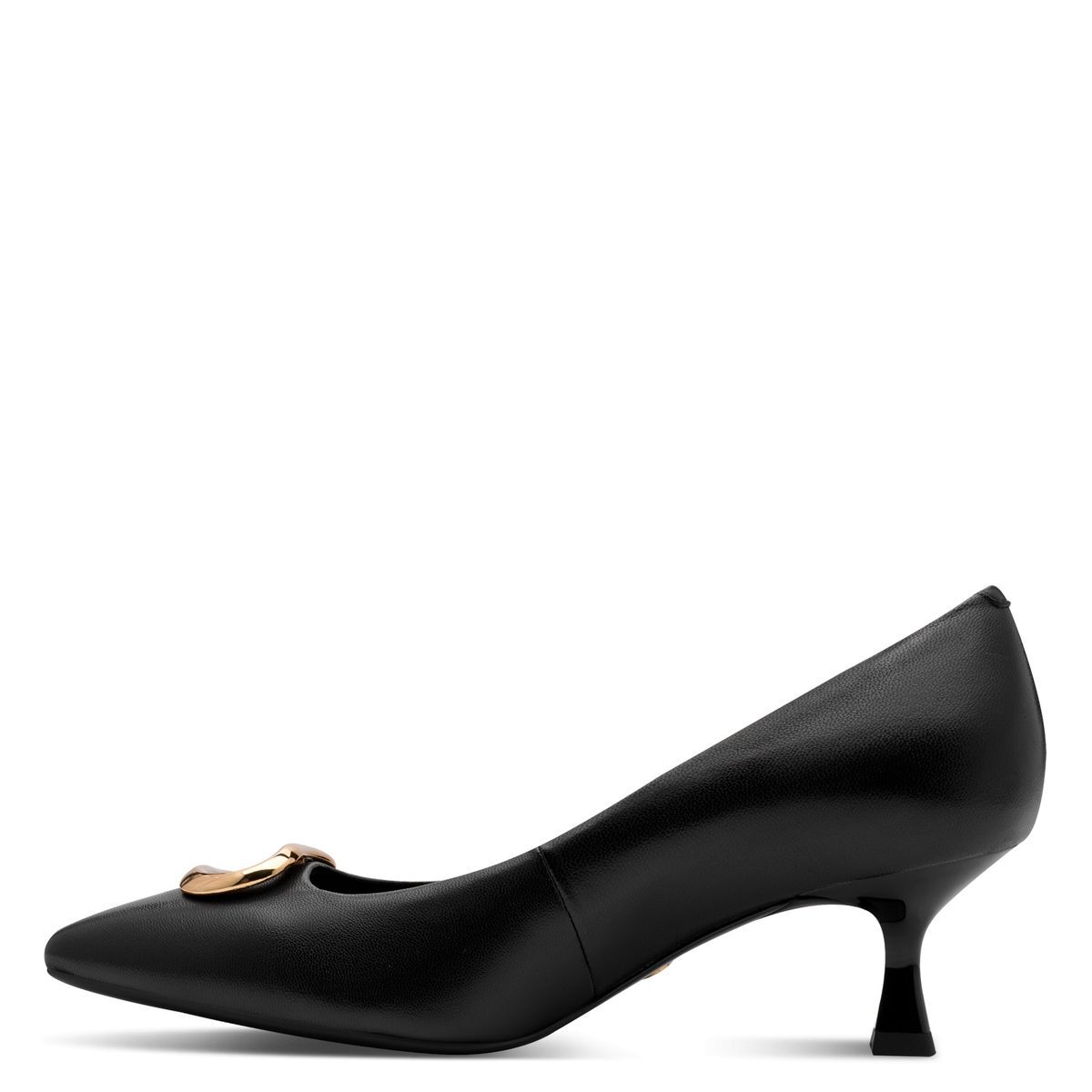 Escarpin en cuir noir, TAMARIS