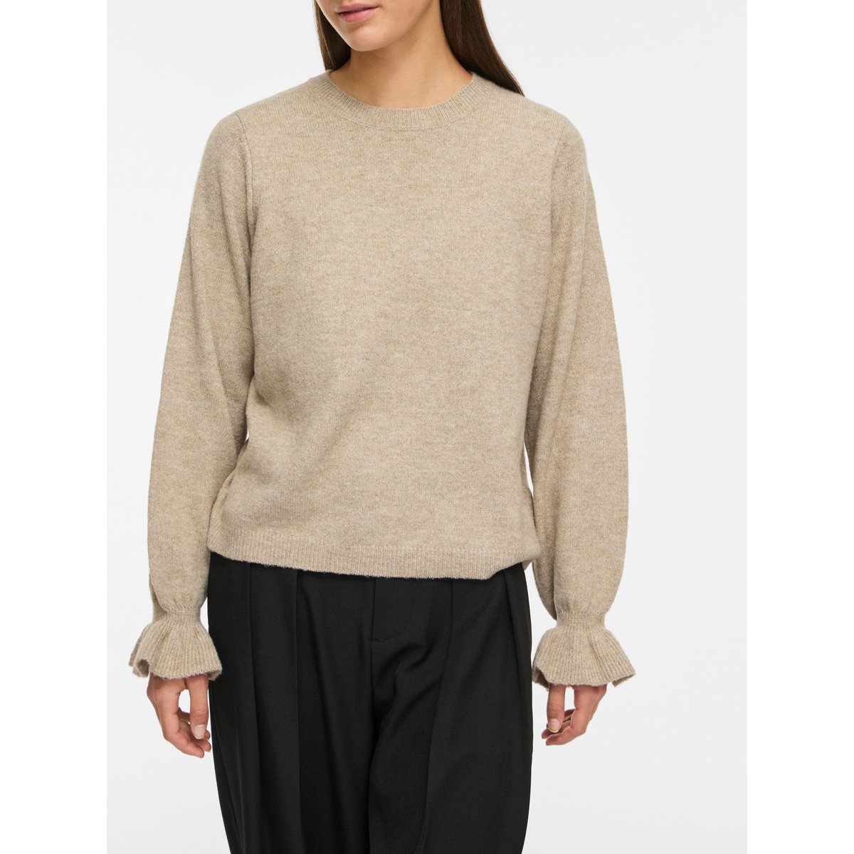 Pull En Maille marron - natural melange1, VILA