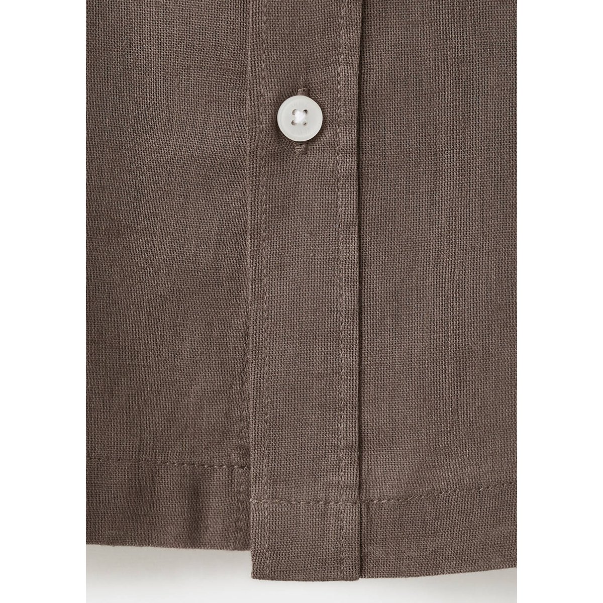 Chemise lin manches courtes marron, MANGO KIDS