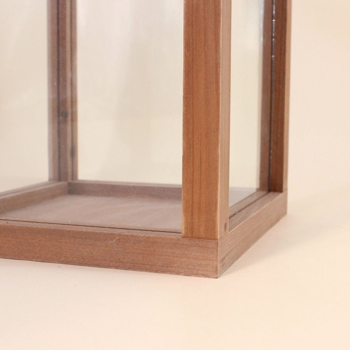 Lanterne en bois avec anse 40cm naturel, ORNAMI