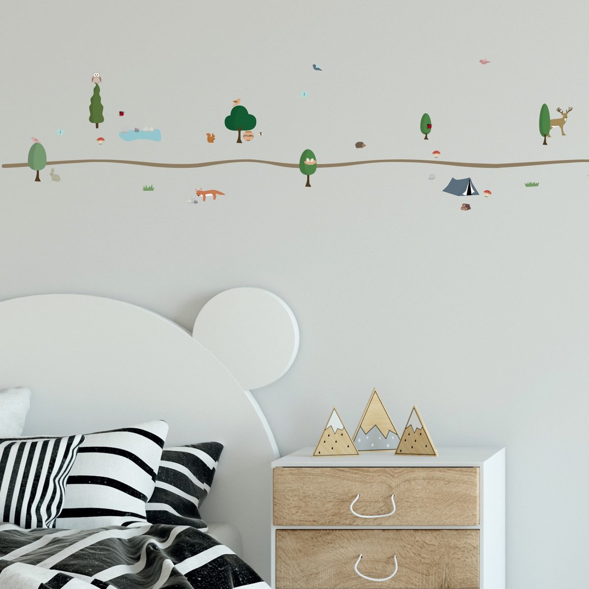 Sticker Mural Frise Balade en Foret 2m multicolore, ARCHIV
