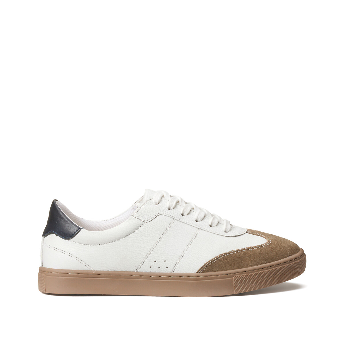 Leren sneakers, vintage stijl wit, LA REDOUTE COLLECTIONS