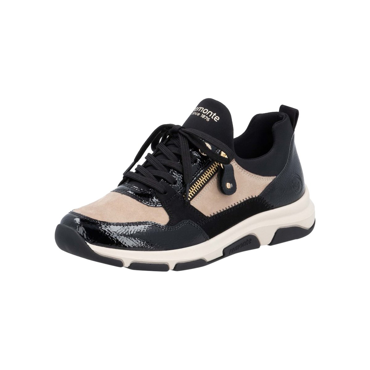 Basket Basse Cuir France noir-combi, REMONTE