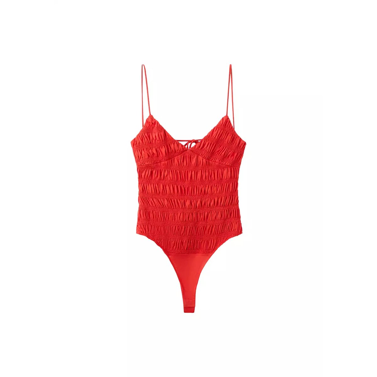 Body en lyocell froncés rouge, MANGO