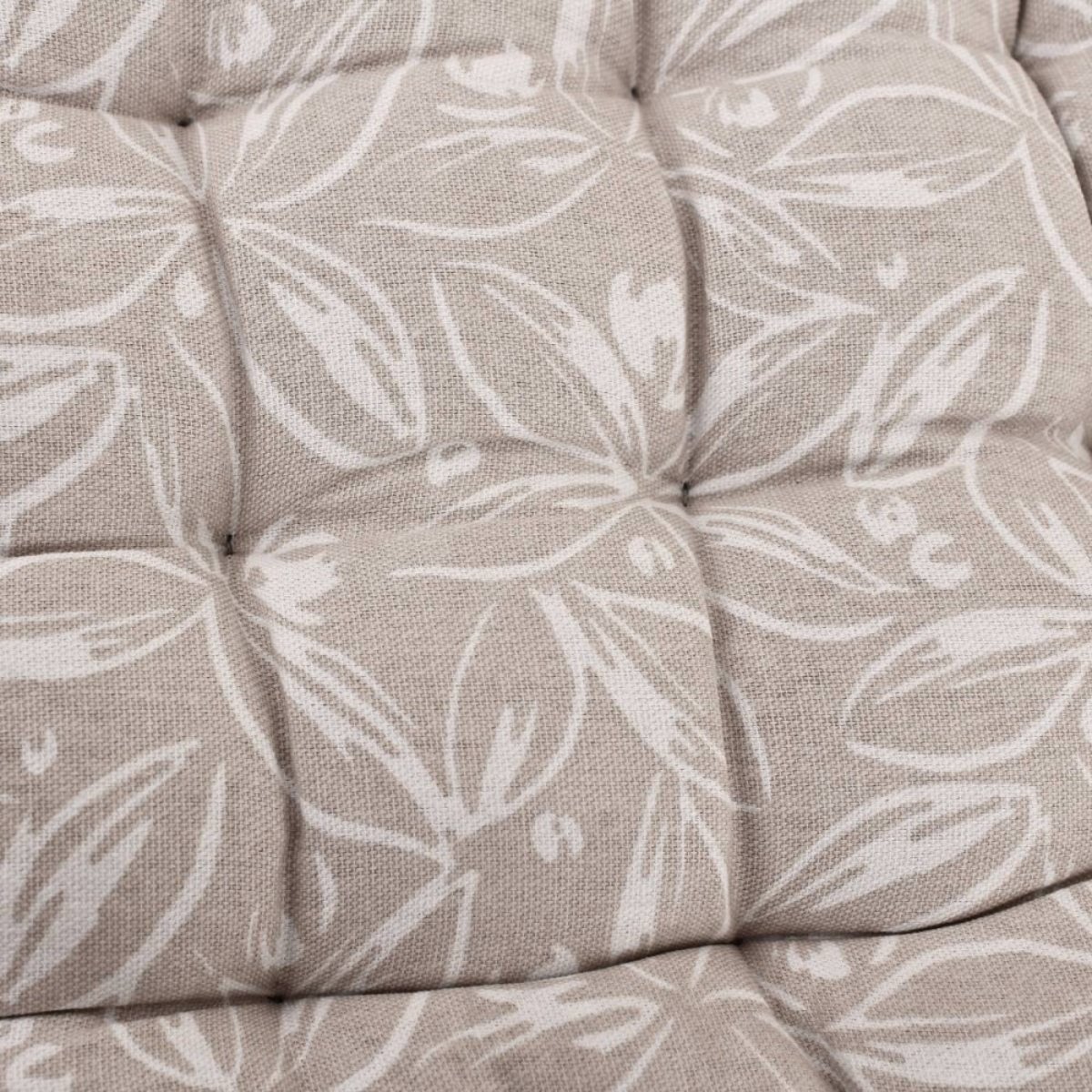 Lot de 4 galettes de chaise en coton à motifs beige, ORNAMI