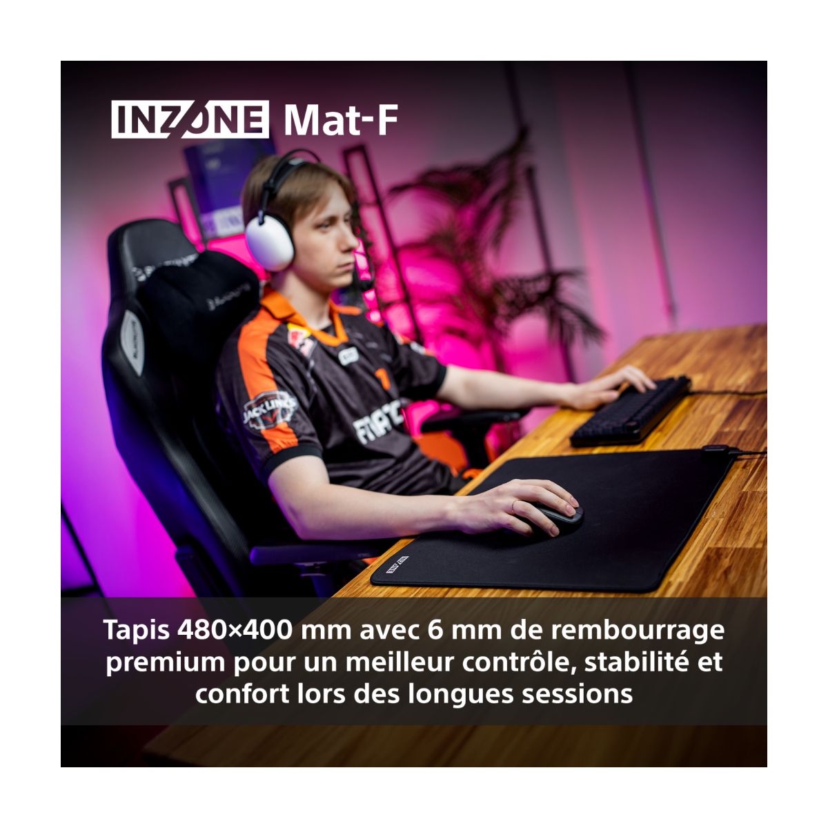 Tapis de souris INZONE MAT-F couleur unique, SONY