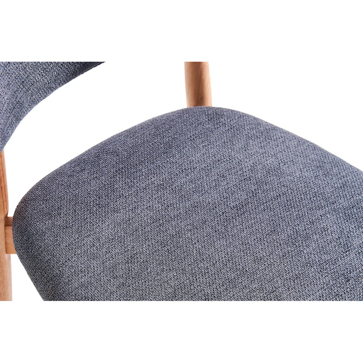 Lot de 2 chaises en tissu et bois massif - CORTE gris, MATHI DESIGN