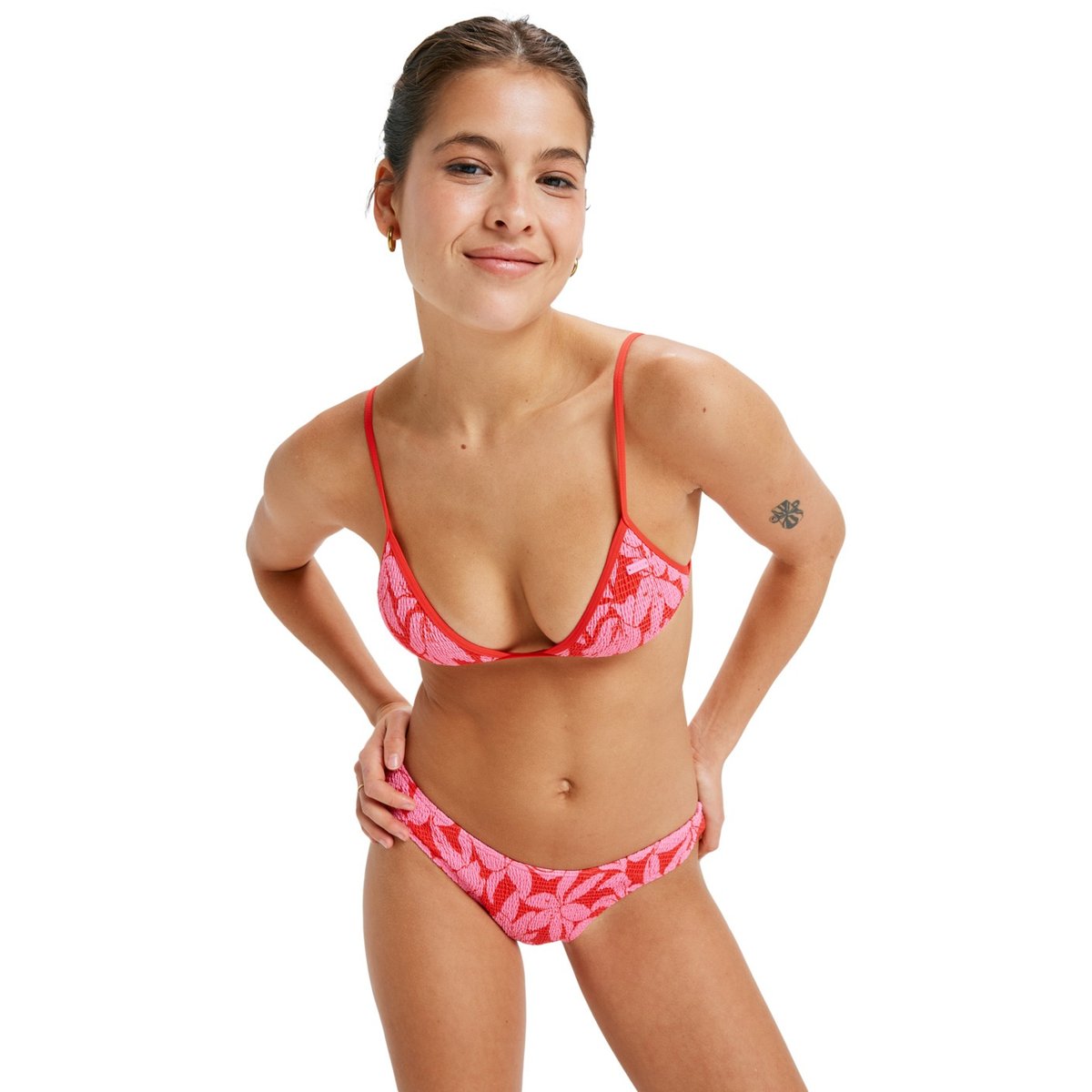 Bas de maillot de bain culotte bikini KHLOE CHEEKY. rouge tomato klaeido, ROXY