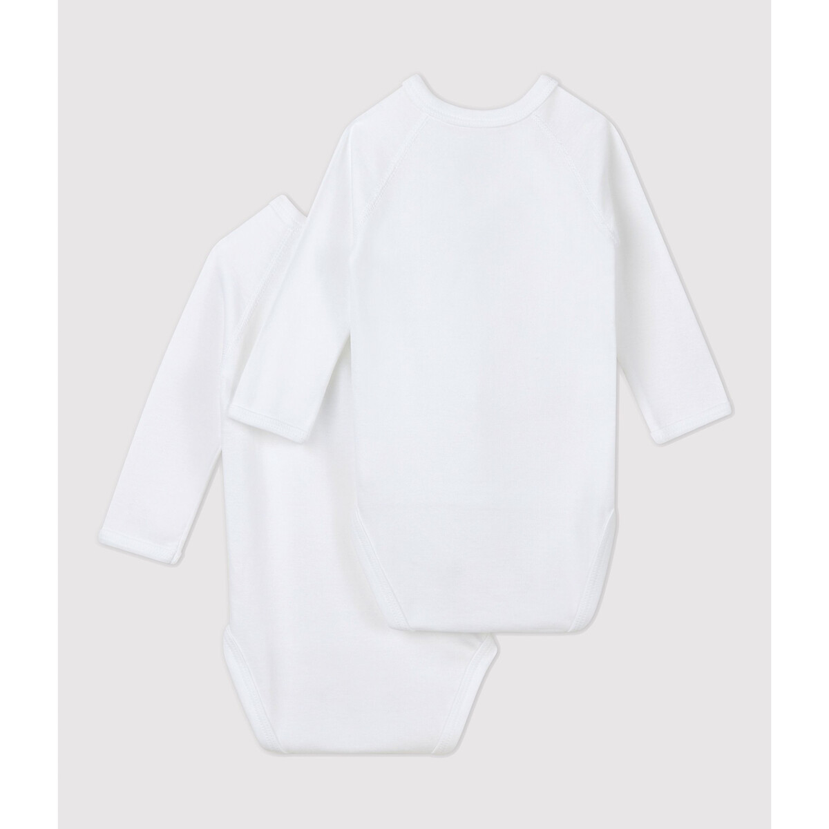 Lot de 2 bodies ouverture croisée blanc, PETIT BATEAU