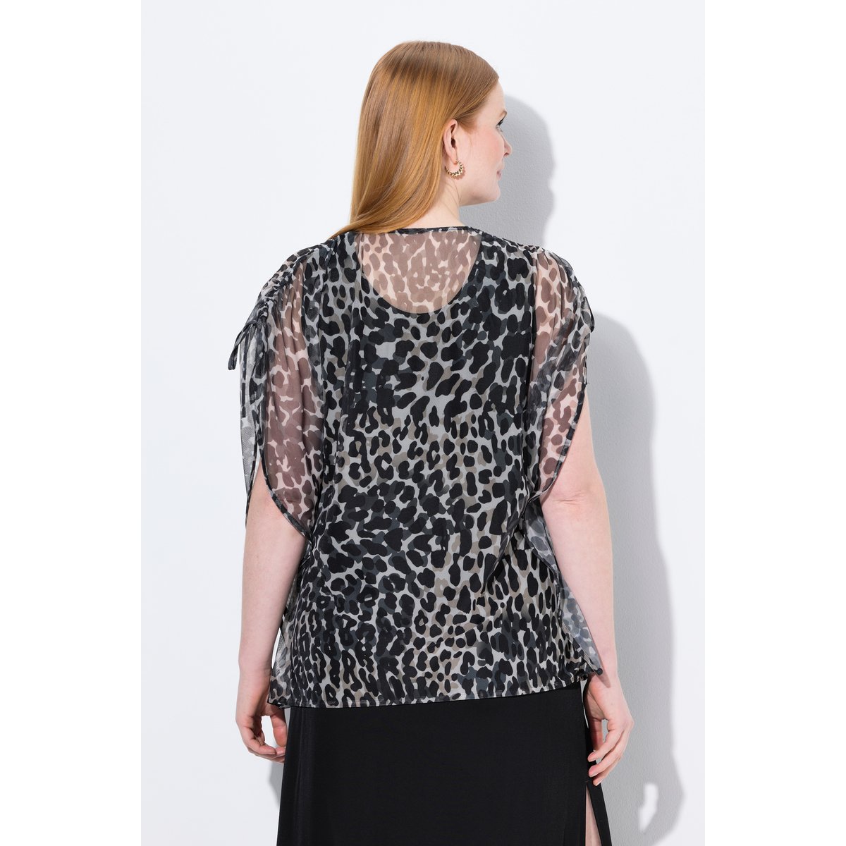 Blouse en mesh noir, ULLA POPKEN