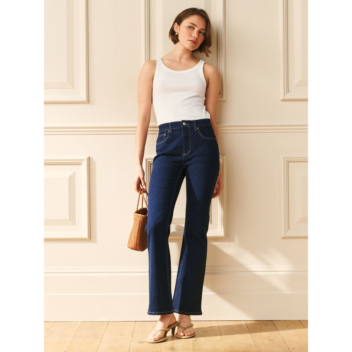 Jean bootcut à taille mi-haute, lot de 2 noir/indigo, NEXT