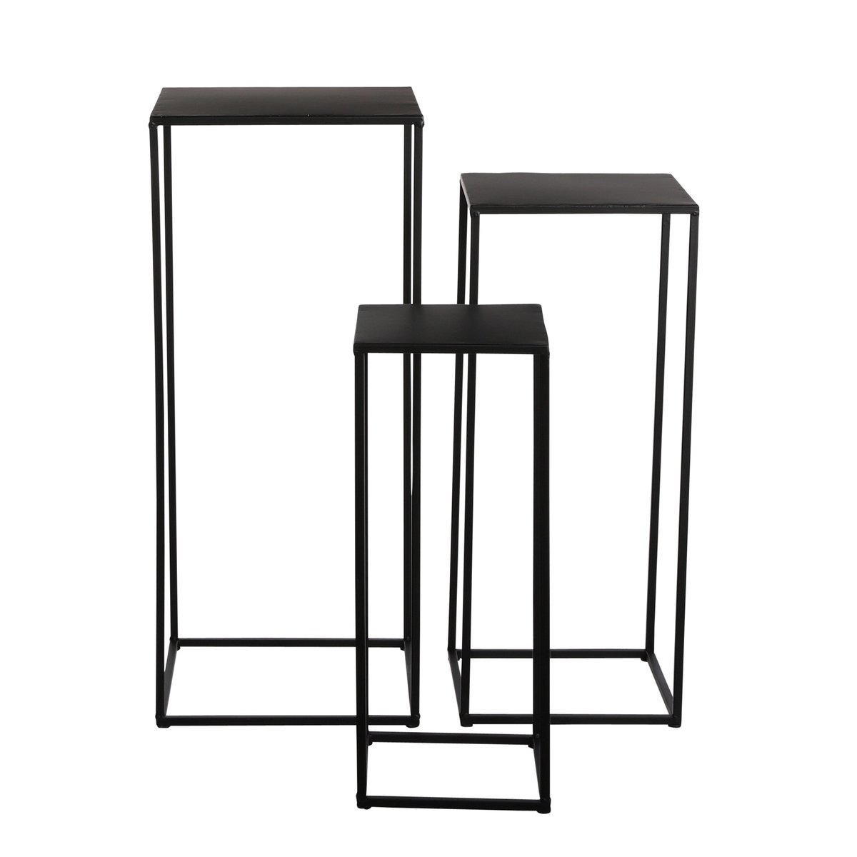 Lot de 3 tables d'appoint H70 cm QUINTY noir, MICA DECORATIONS