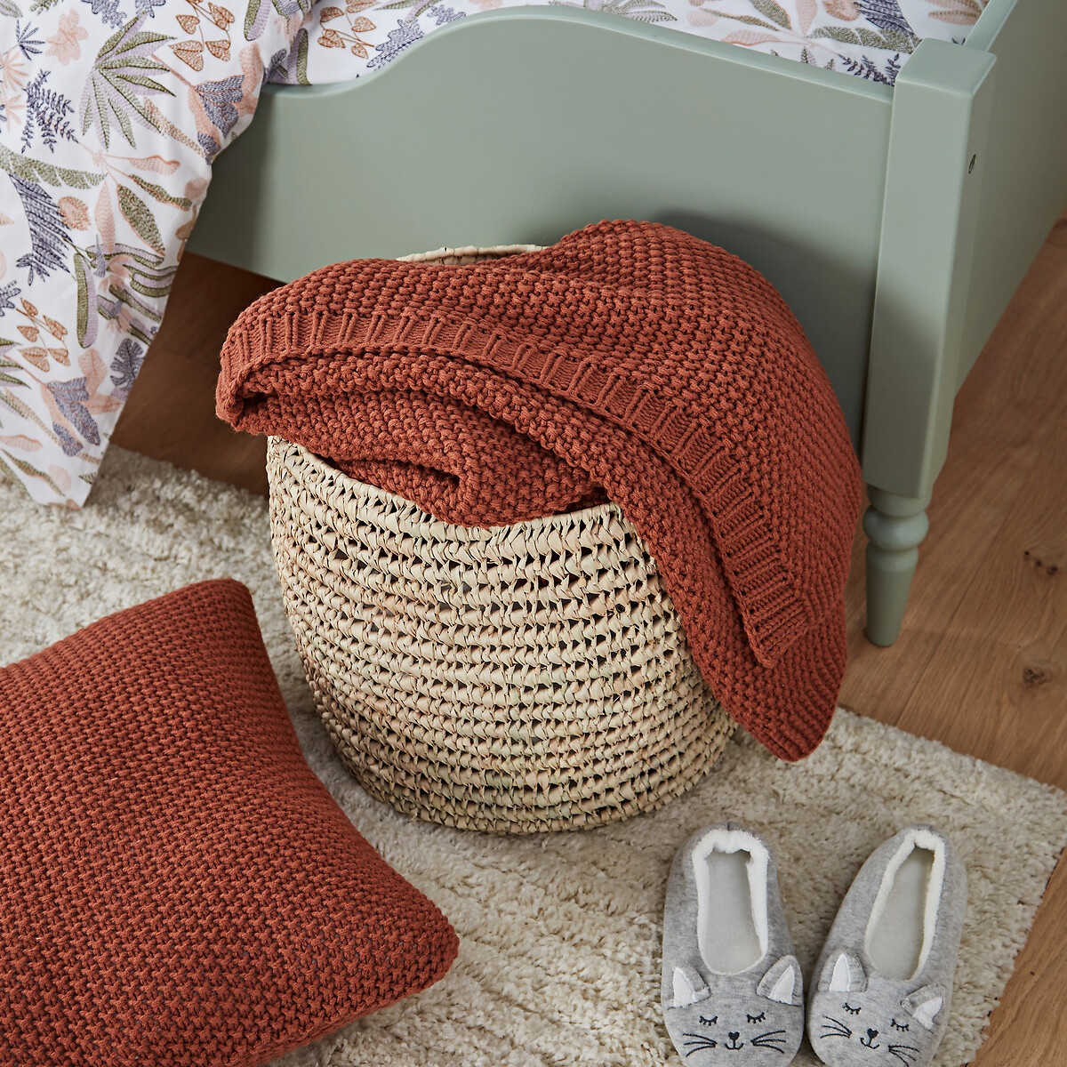 Plaid tricot Westport havane, LA REDOUTE INTERIEURS