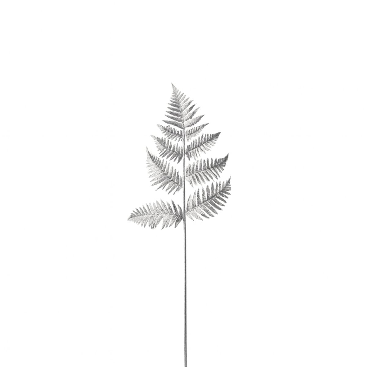 Feuillage de fougère artificielle métallique H73 gris argenté, SIA DECO