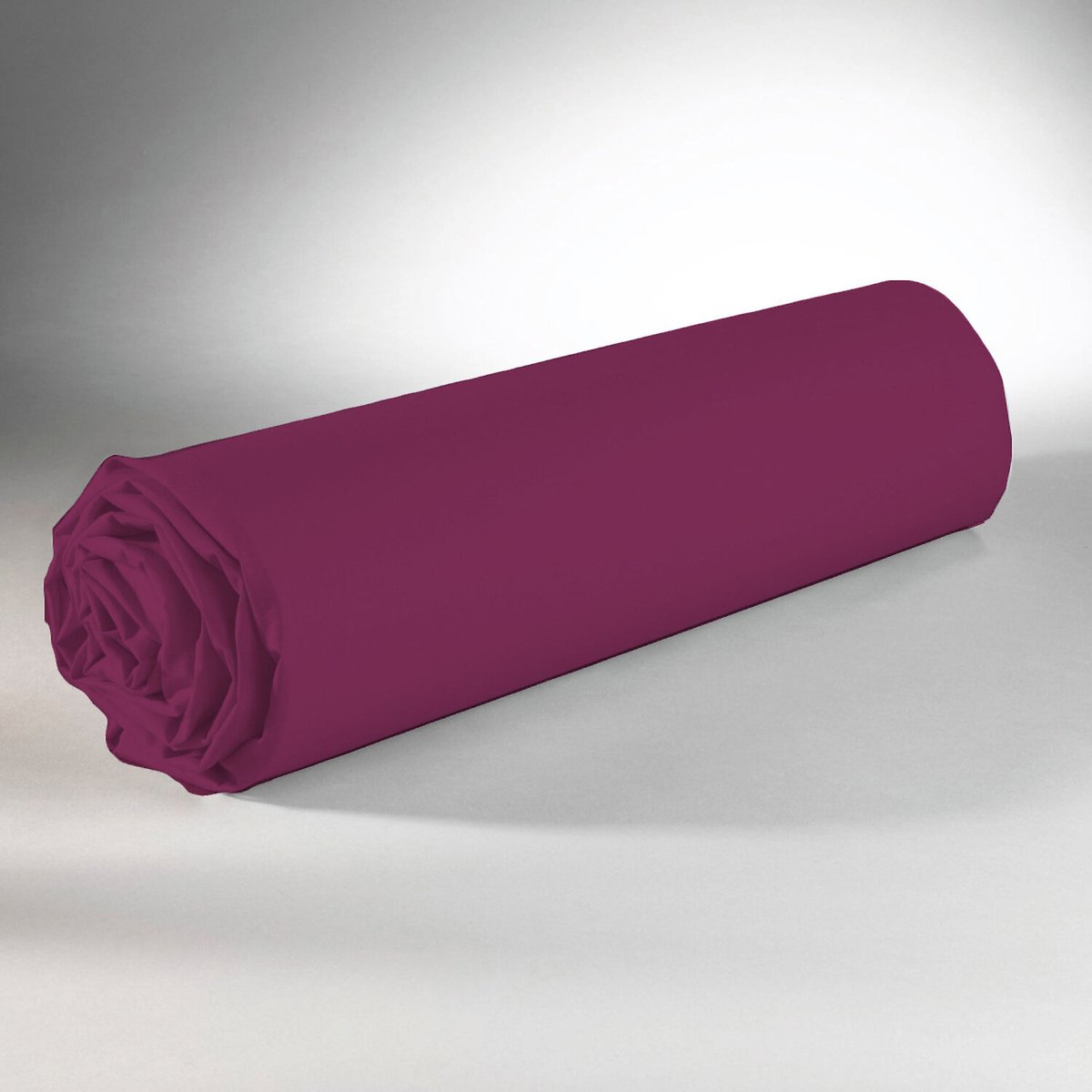 Drap housse coton 25 cm uni, MENO rouge, C DESIGN HOME TEXTILE