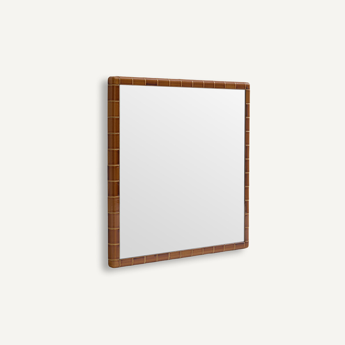 Acacia Glazed Ceramic Mirror, Height 58cm amber honey, AM.PM