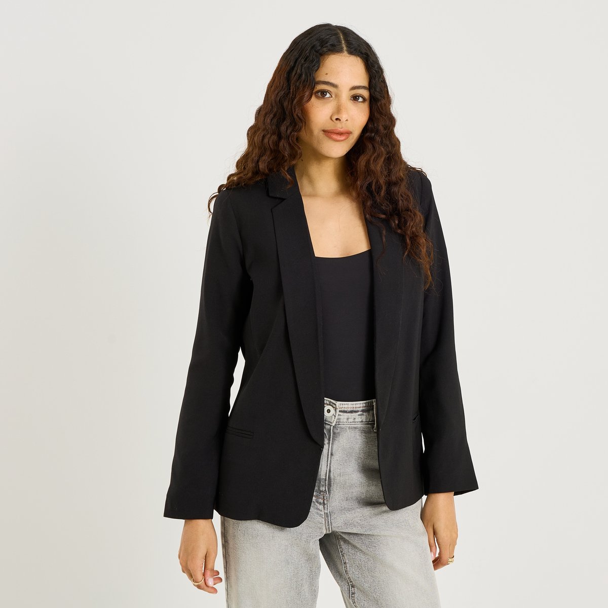 Blazer long fluide noir, GRAIN DE MALICE