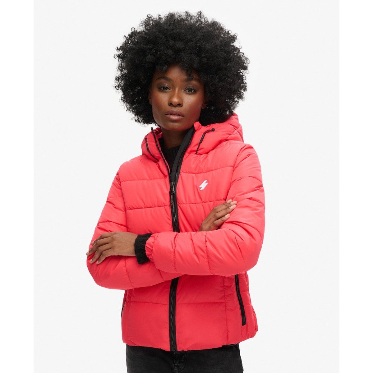 Doudoune à capuche Spirit Sports rose actif, SUPERDRY