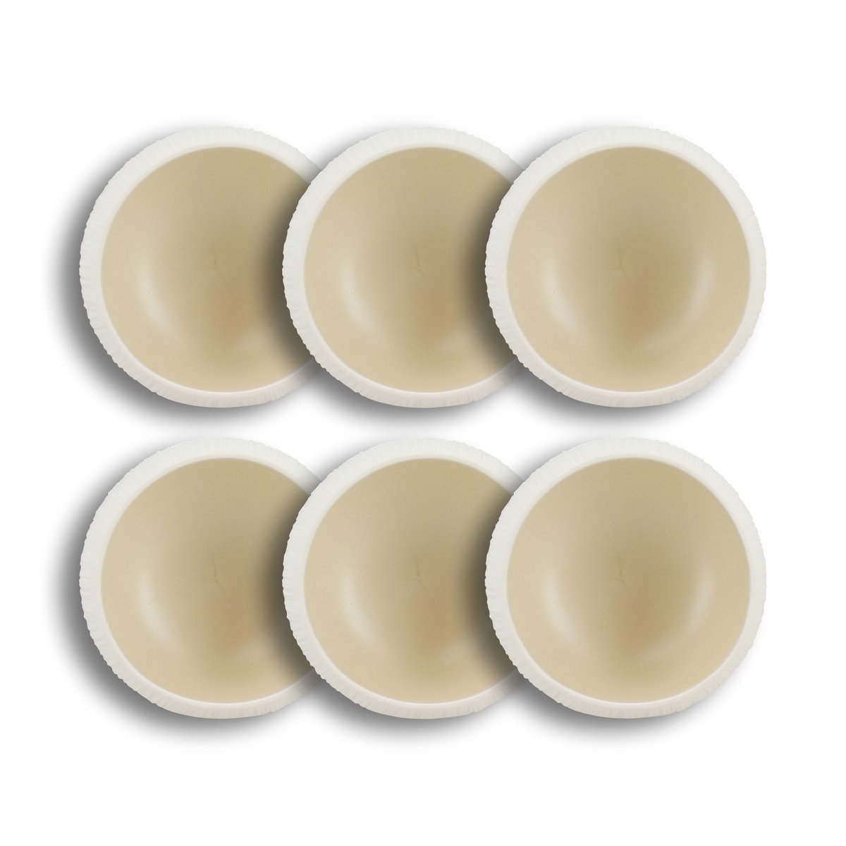 Lot de 6 bols en porcelaine 10cm, URUS beige-blanc, OGO LIVING