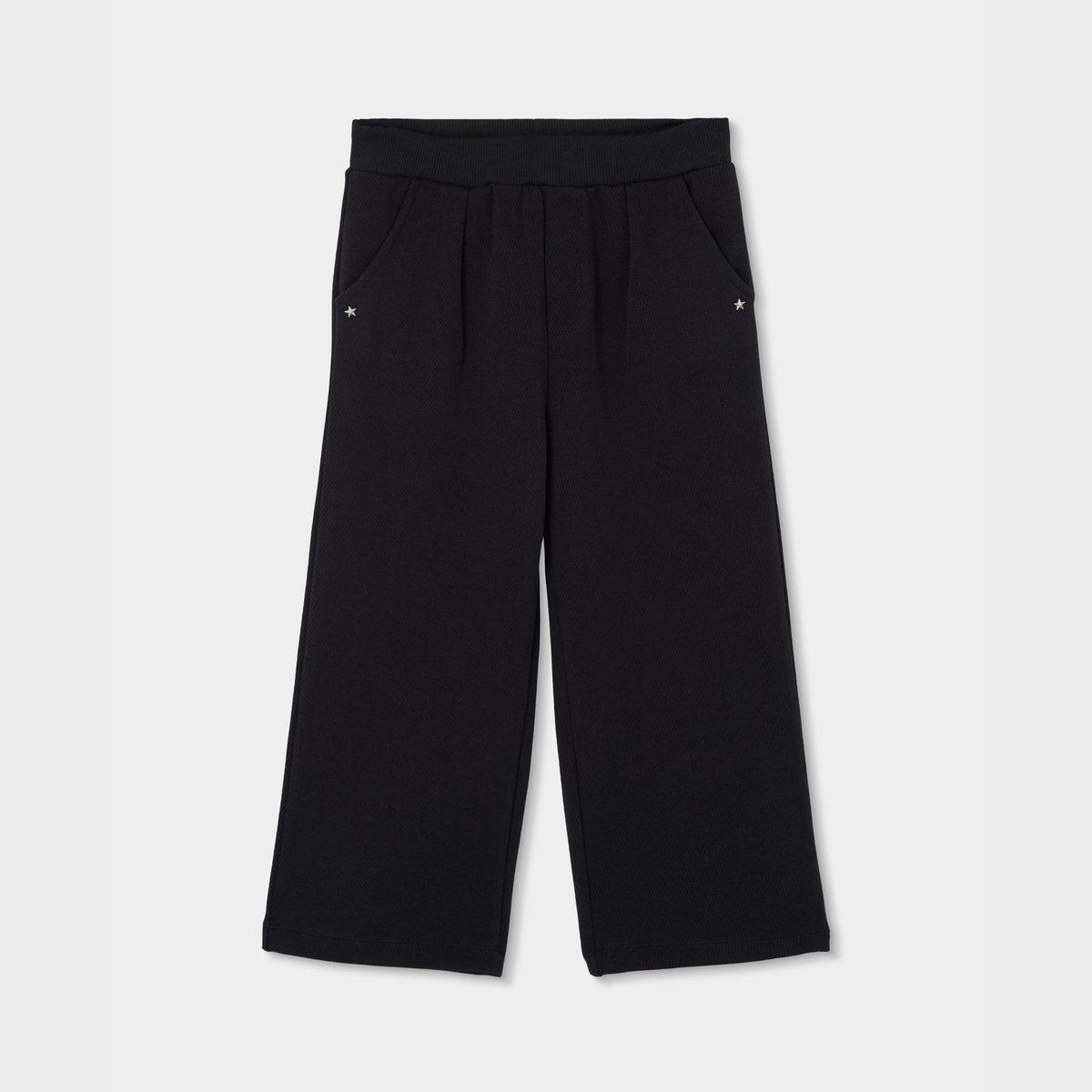 Pantalon fille en maille avec étoiles noir, BOBOLI