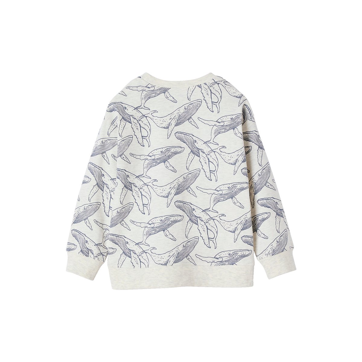 Tee-shirt esprit sweat imprimé blanc chiné, VERTBAUDET