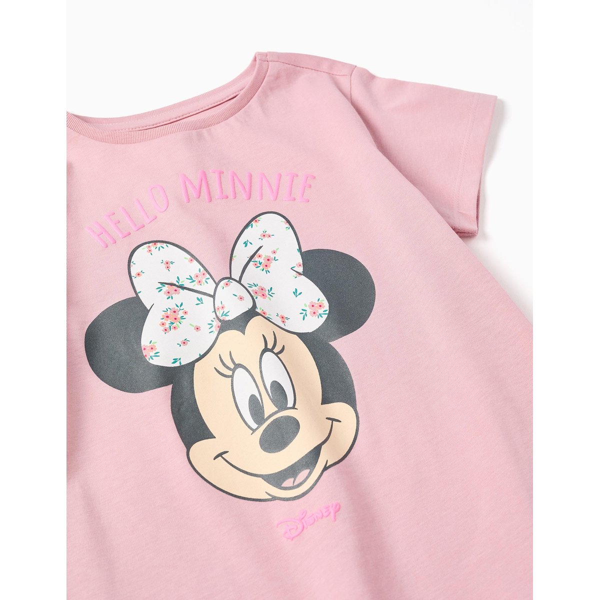 T-shirt en coton avec imprimé Minnie rose clair, ZIPPY