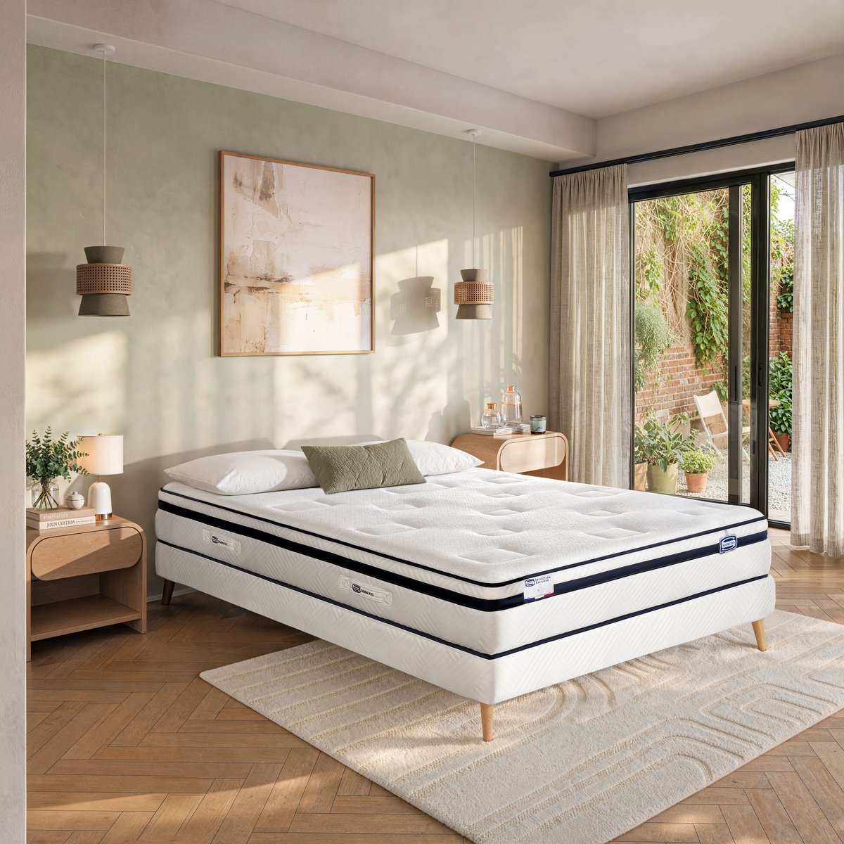 Matelas 180x200 Hybride, ferme H27 + couette - INCOMPARABLE blanc, SIMMONS