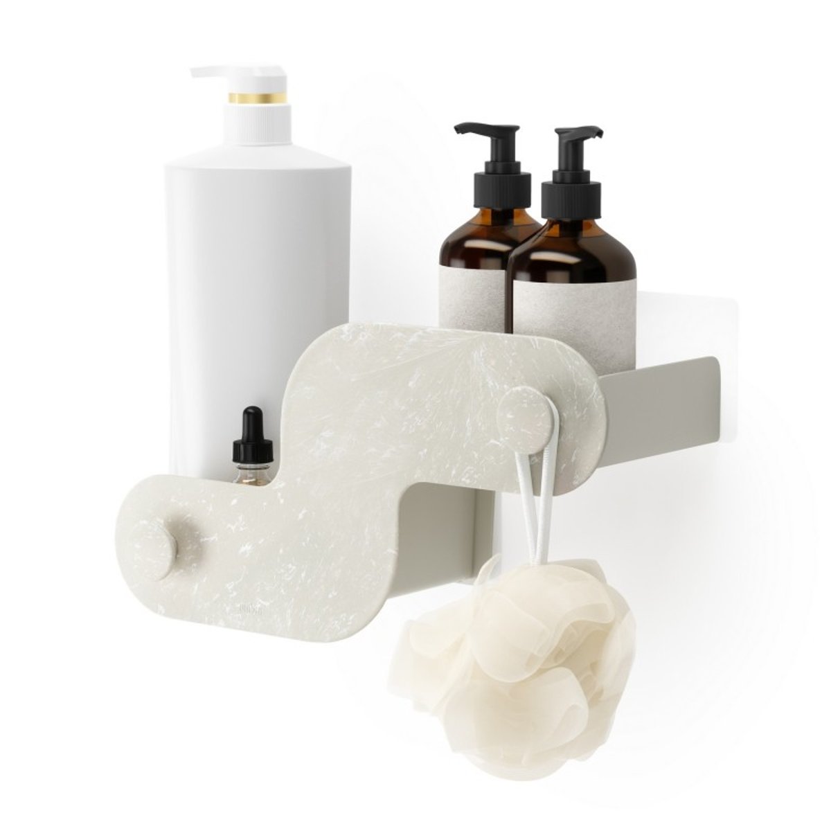 Etagère de douche design ventouse  NAMI set de 2 beige, UMBRA