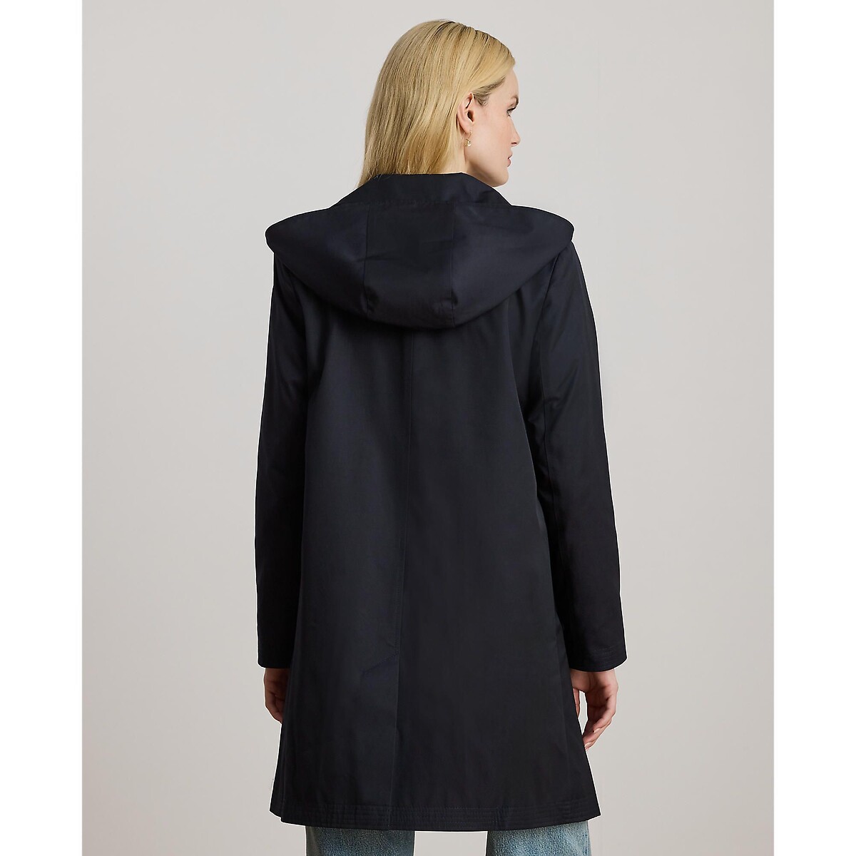 Trench long  fermeture boutonnée, mi-saison marine, LAUREN RALPH LAUREN