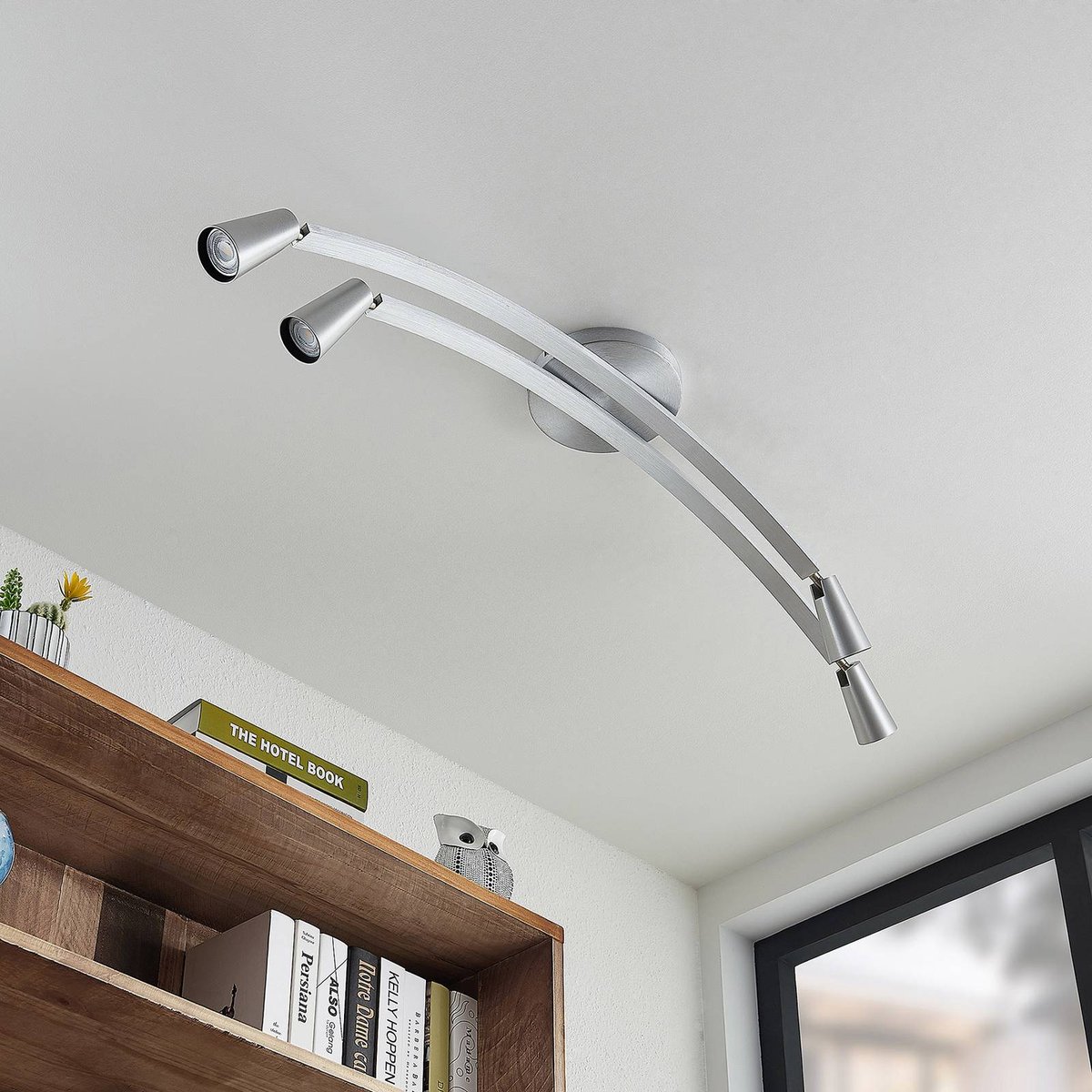 Plafonnier en aluminium moderne, Velanoris aluminium brossé, LUCANDE