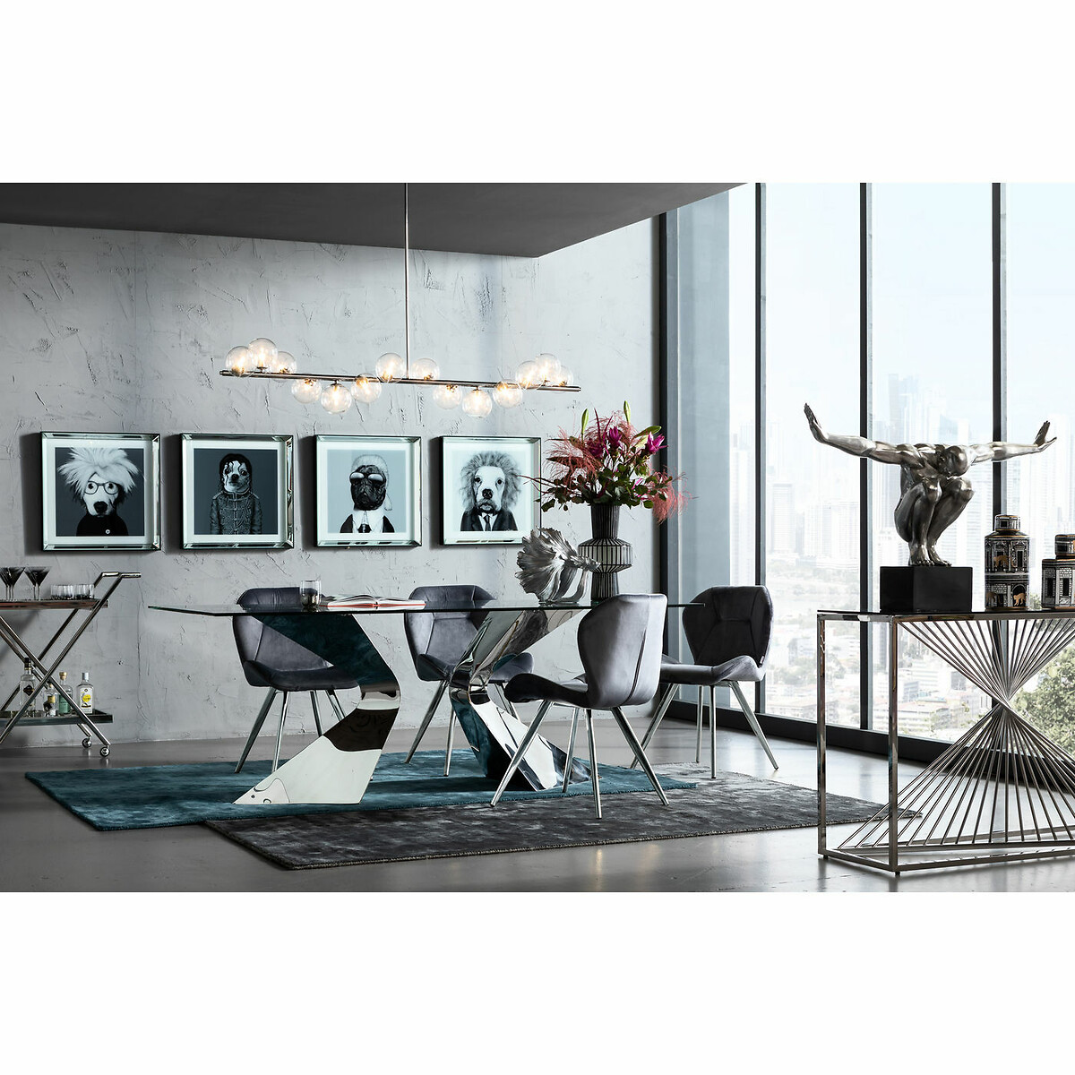 Tisch Gloria Chrome 200x100cm silberfarben, KARE DESIGN