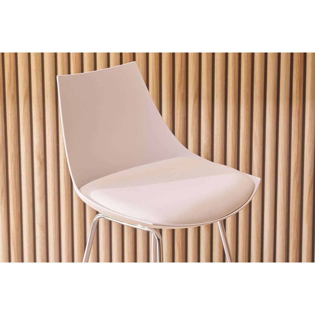 Tabourets de bar design 65 cm (lot de 2) JUNE blanc, MILIBOO