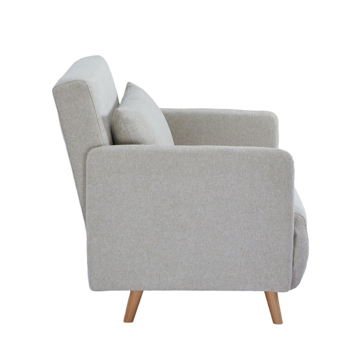 Fauteuil convertible en tissu pieds bois clair- BELUSHI beige, DRAWER