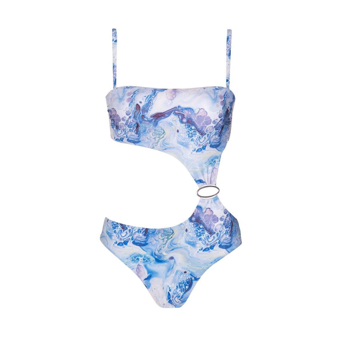 Maillot de bain une pièce monokini multipositions Indonesia bleu, LISCA