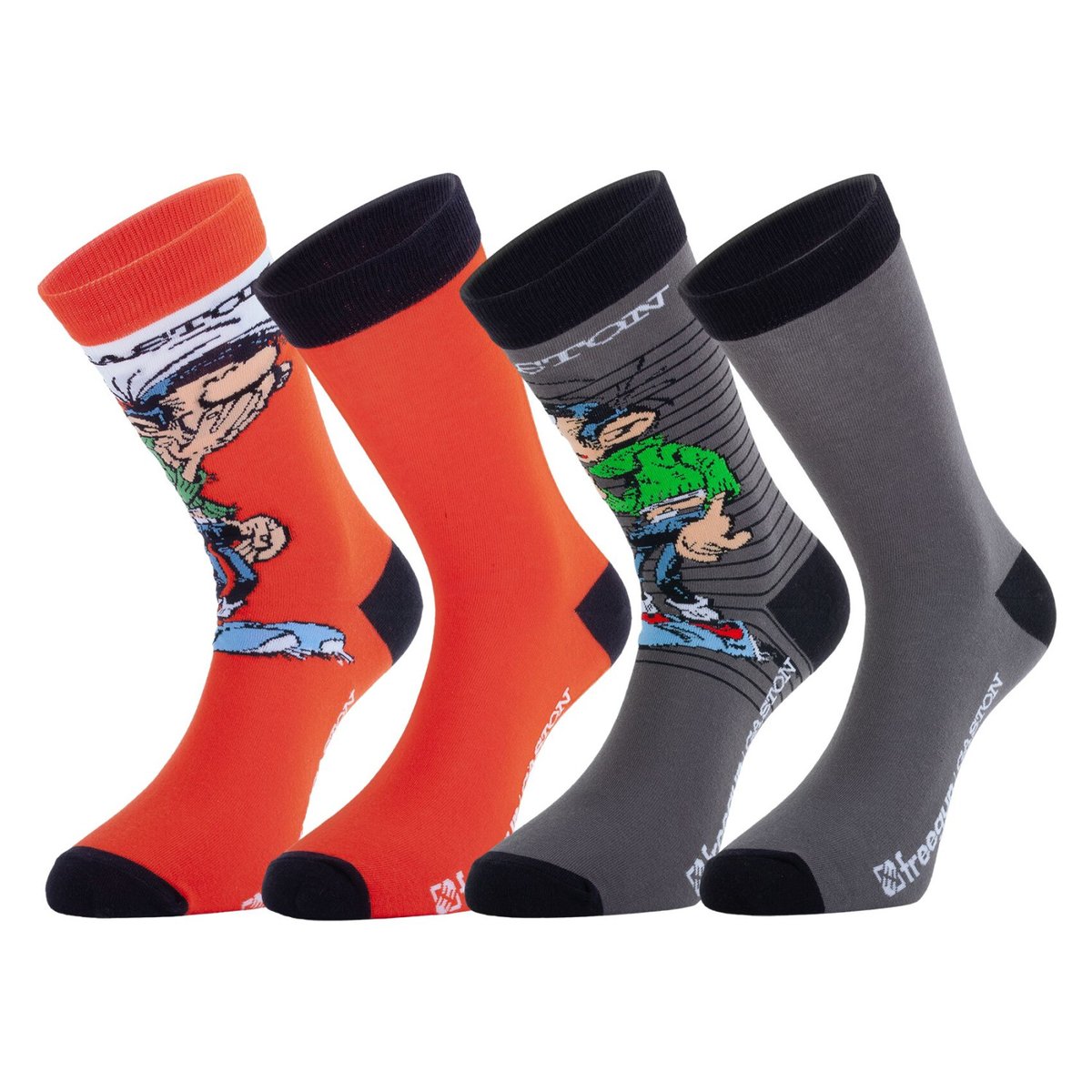Lot De 4 Chaussettes Gaston Lagaffe orange/noir/vert/gris, FREEGUN
