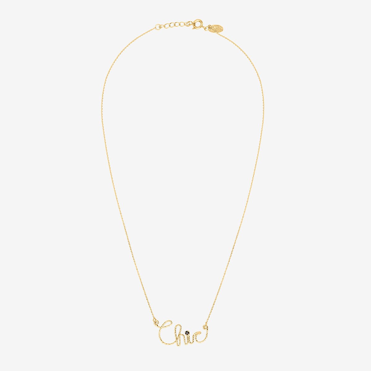 Collier doré chic - bling noir, CAROLINE NAJMAN