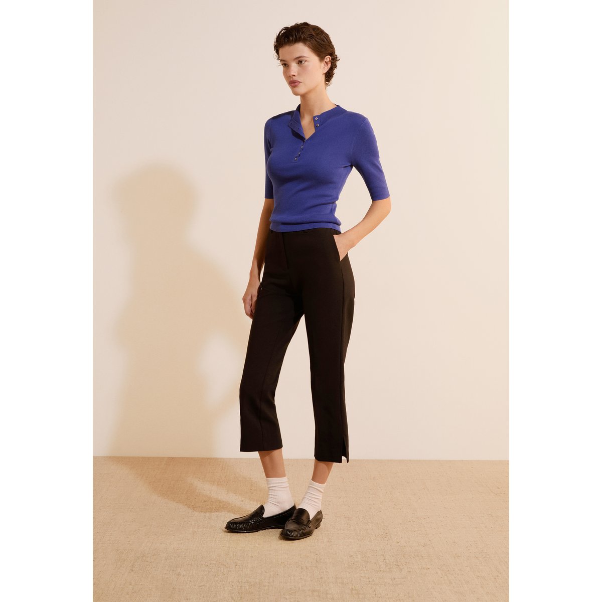 Pantalon Capri avec coton CAPRIO noir, ETAM