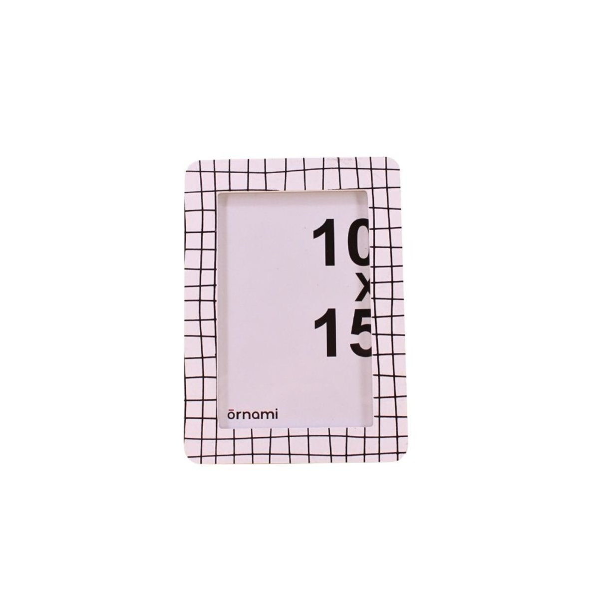 Cadre photo 10x15cm quadrillé et blanc, ORNAMI