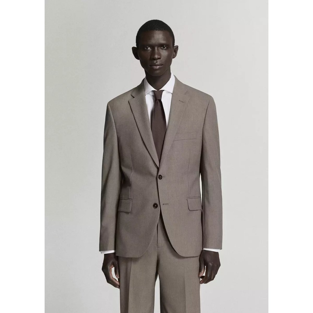 Veste de costume London regular-fit marron moyen, MANGO MAN