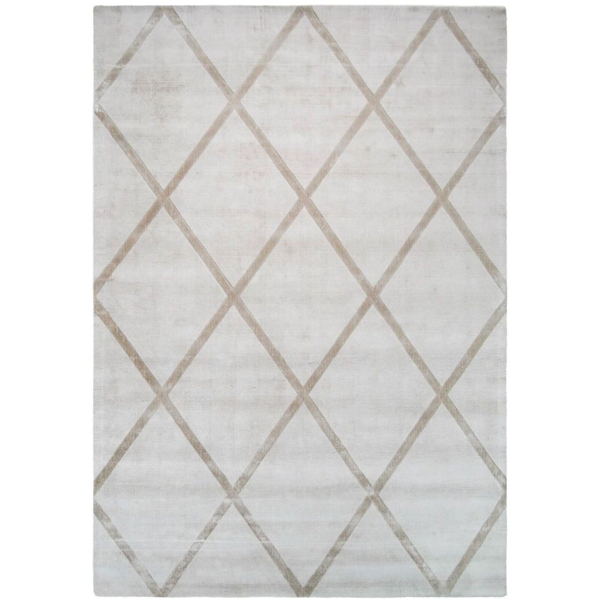 Tapis en viscose fait main, IVORY blanc, marron, ARTE ESPINA