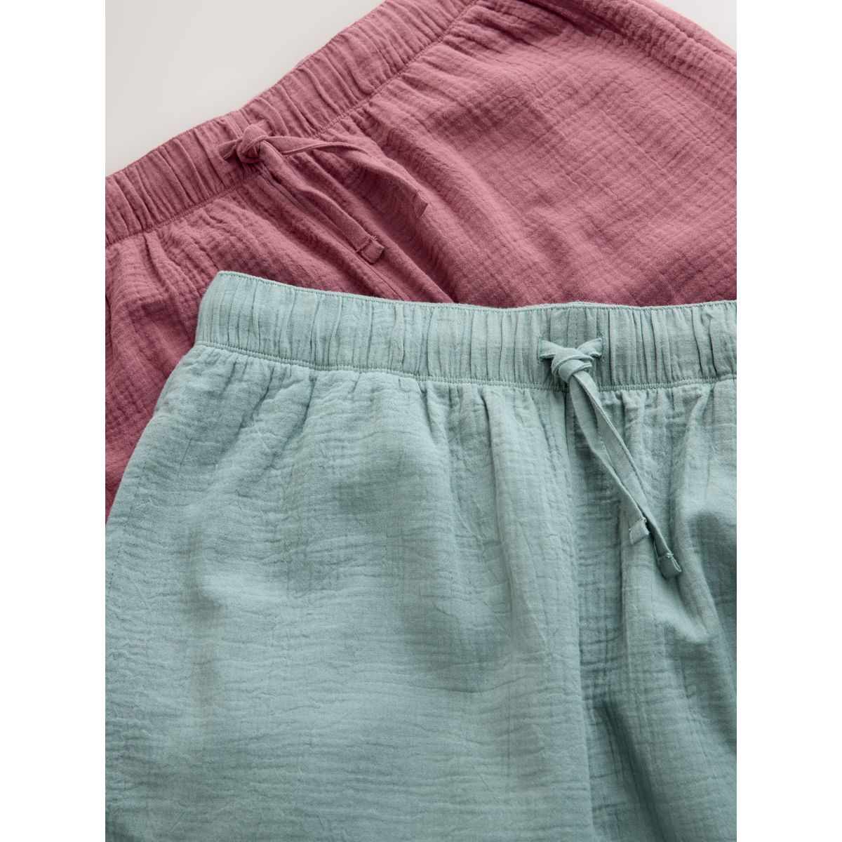 Short en étamine, lot de 2 vert/rose, NEXT